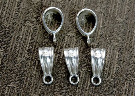 sterling silver bails for jewelry|More.